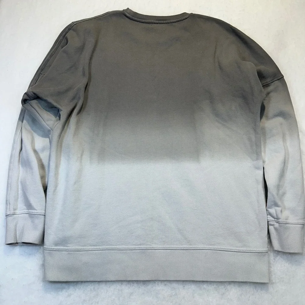 True Religion Ombre Pullover Mens 3XL Grey Streetwear Gradient Logo Sweatshirt